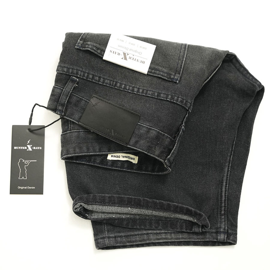 Quần Short Jeans Nam Cao Cấp HUNTER X-RAYS Form Slimfit Thun Màu Xám Nam Tính S48