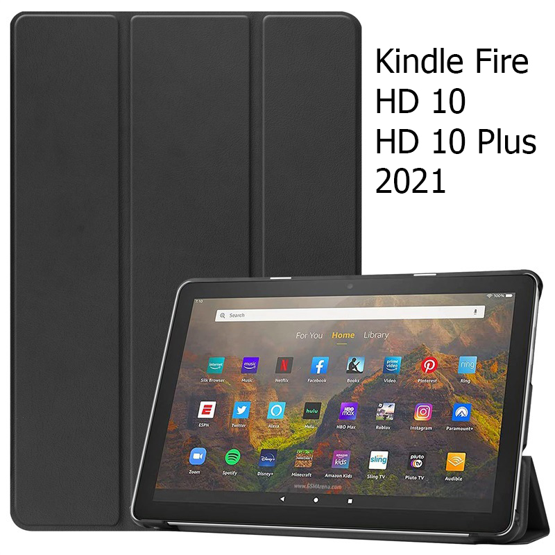 Bao Da Cover Cho Máy Tính Bảng Amazon Kindle Fire HD 10  HD 10 Plus 2021 - đen