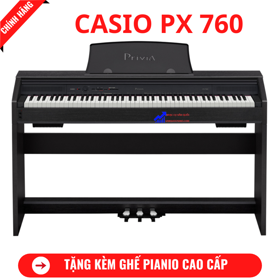 Đàn Piano Điện Casio PX 760B + Tặng Kèm Ghế Piano Cao Cấp+ Khăn Phủ Đàn