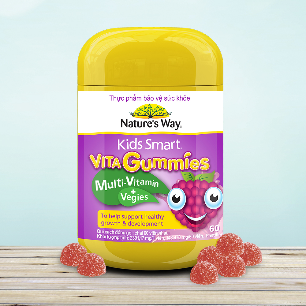 Kẹo dẻo vitamin vegies Gummies_Nature's Way_bổ sung VITAMIN TỔNG HỢP và CHẤT XƠ từ RAU CỦ cho BÉ_Hộp 60 viên