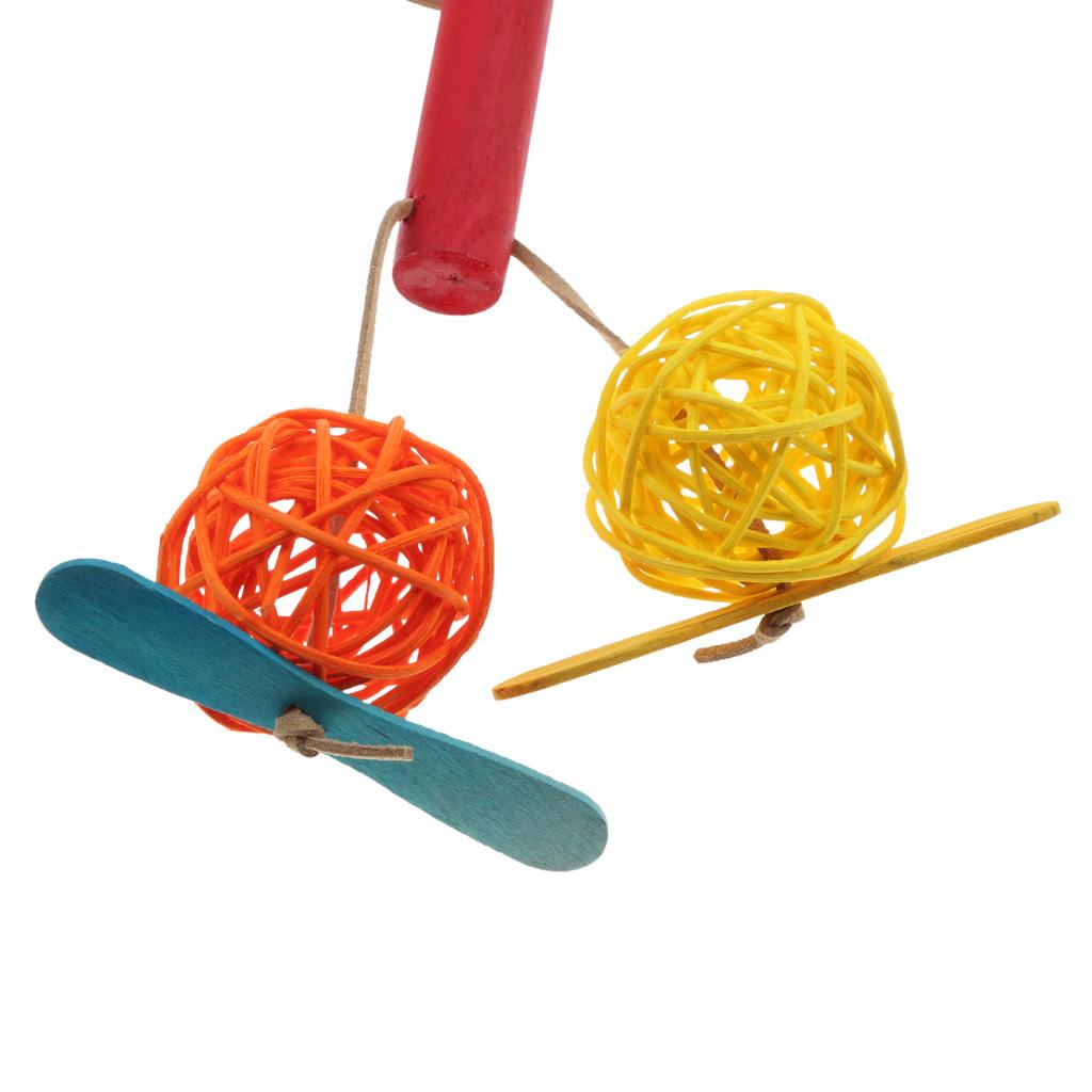 Pet Bird Cage Swing Bite Pulling Toy Parrot Rattan Ball Toys Parakeet Cockatiel