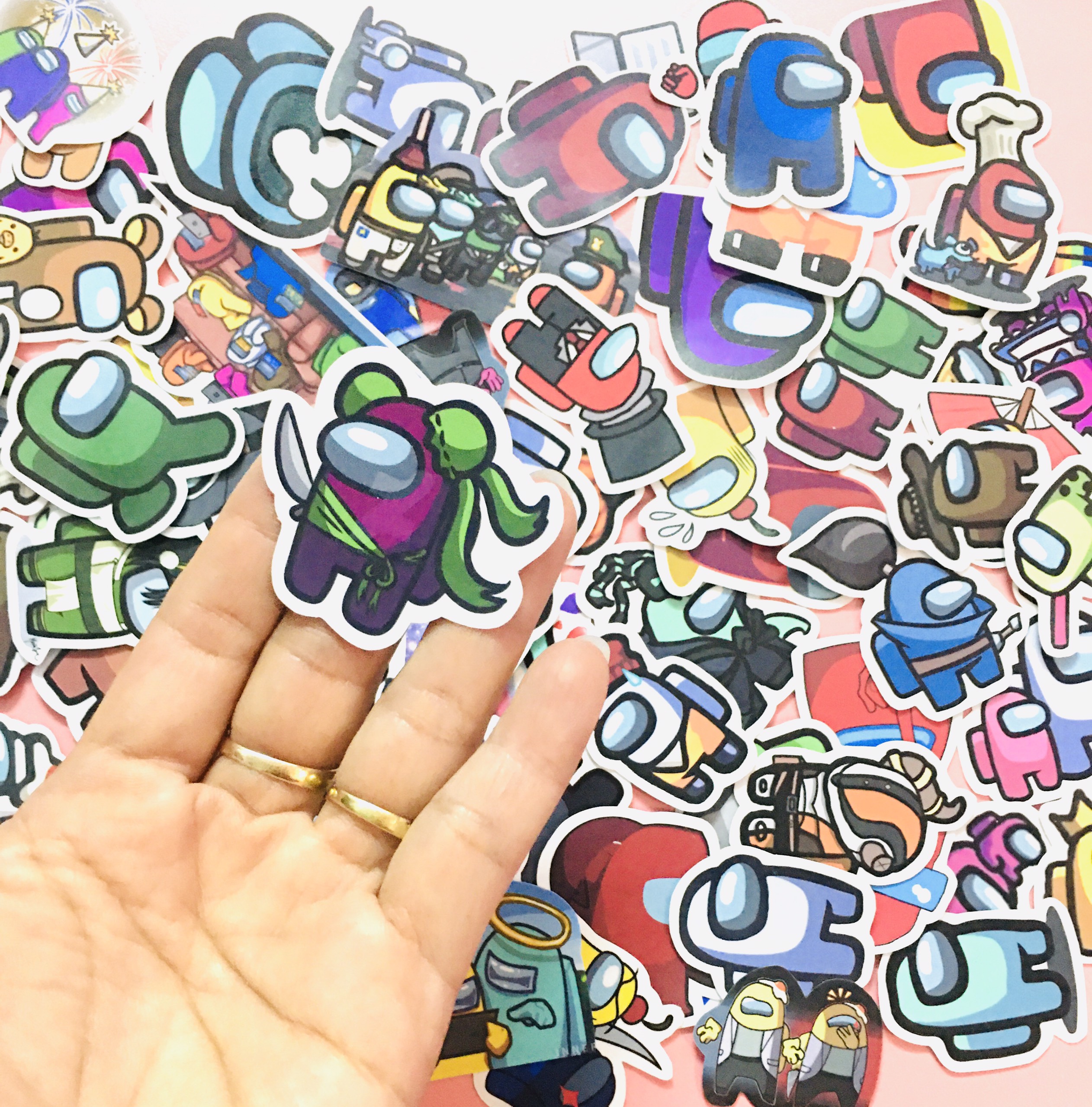 Set 100 Sticker Among Us ảnh decal hình dán ép lụa