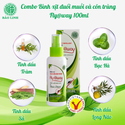 Combo 2 chai Xua Muỗi Tinh Dầu Fly@way 100ml