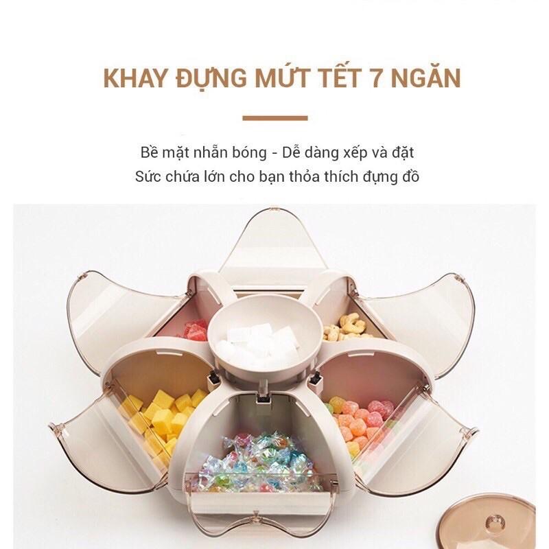 Khay đựng Mứt Tết, Bánh kẹo Hình hoa 6 cánh tự bung mẫu mới