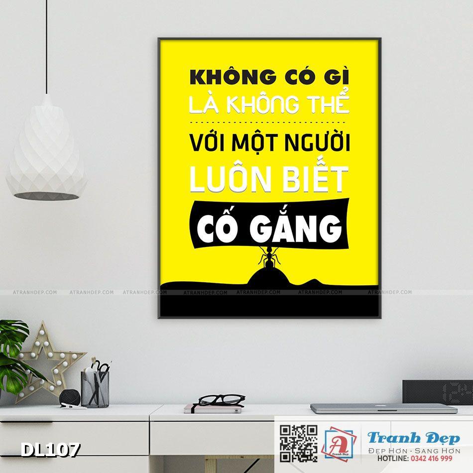 Tranh động lực trang trí văn phòng làm việc - Không có gì là không thể với một người luôn biết cố găng - DL107
