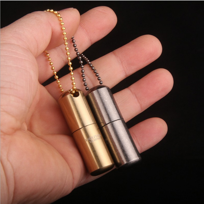 Vỏ Hột Quẹt Bật Lửa Xăng Đá Dolphin HY-620 Có Nắp Giữ Xăng Kín Kiêm Móc Treo Chìa Khóa Siêu Nhỏ -Vàng