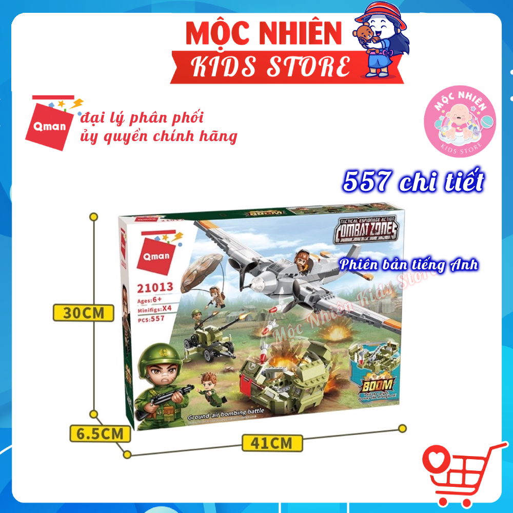 Đồ chơi lắp ráp xếp hình Máy bay chiến đấu Qman 21013 – Máy bay ném bom dành cho các bé trên 6 tuổi