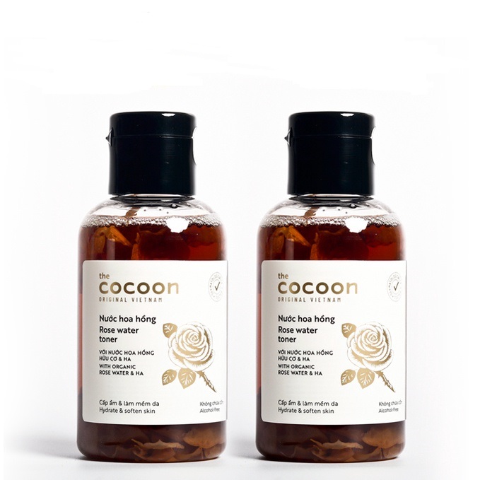 Combo 2 chai Nước hoa hồng Cocoon (2 chai x 140ml) Rose Water Toner cấp ẩm cho da