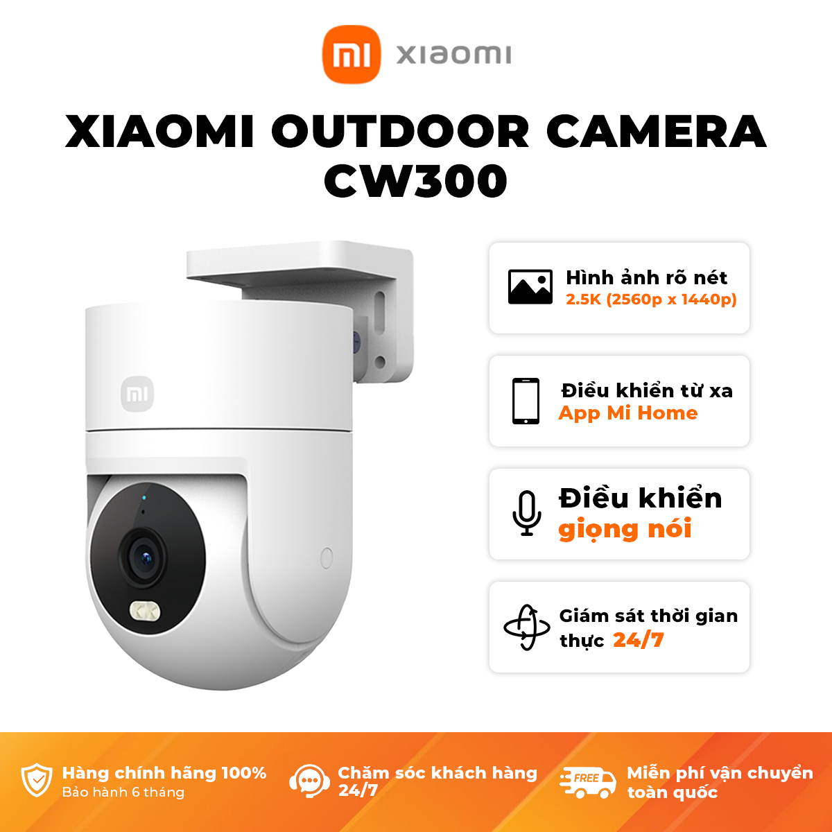 Camera Ngoài Trời 2.5K Xiaomi Outdoor Camera CW300 EU _  Hàng Chính Hãng , Bảo Hành 12 Tháng