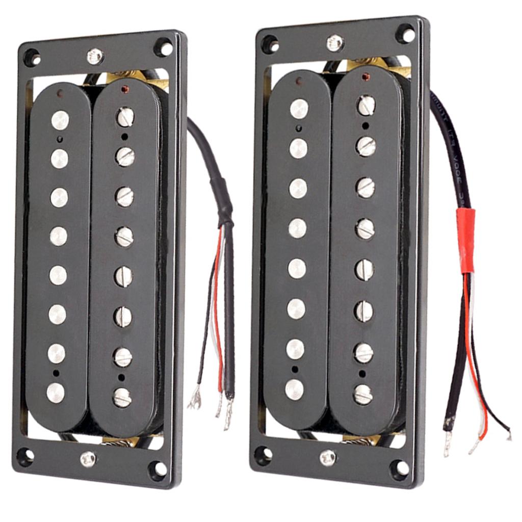 2 chiếc Đầu Ra Cao Guitar Đôi Phối Xanh Humbucker Bán Tải Cổ Cầu Bộ Đen