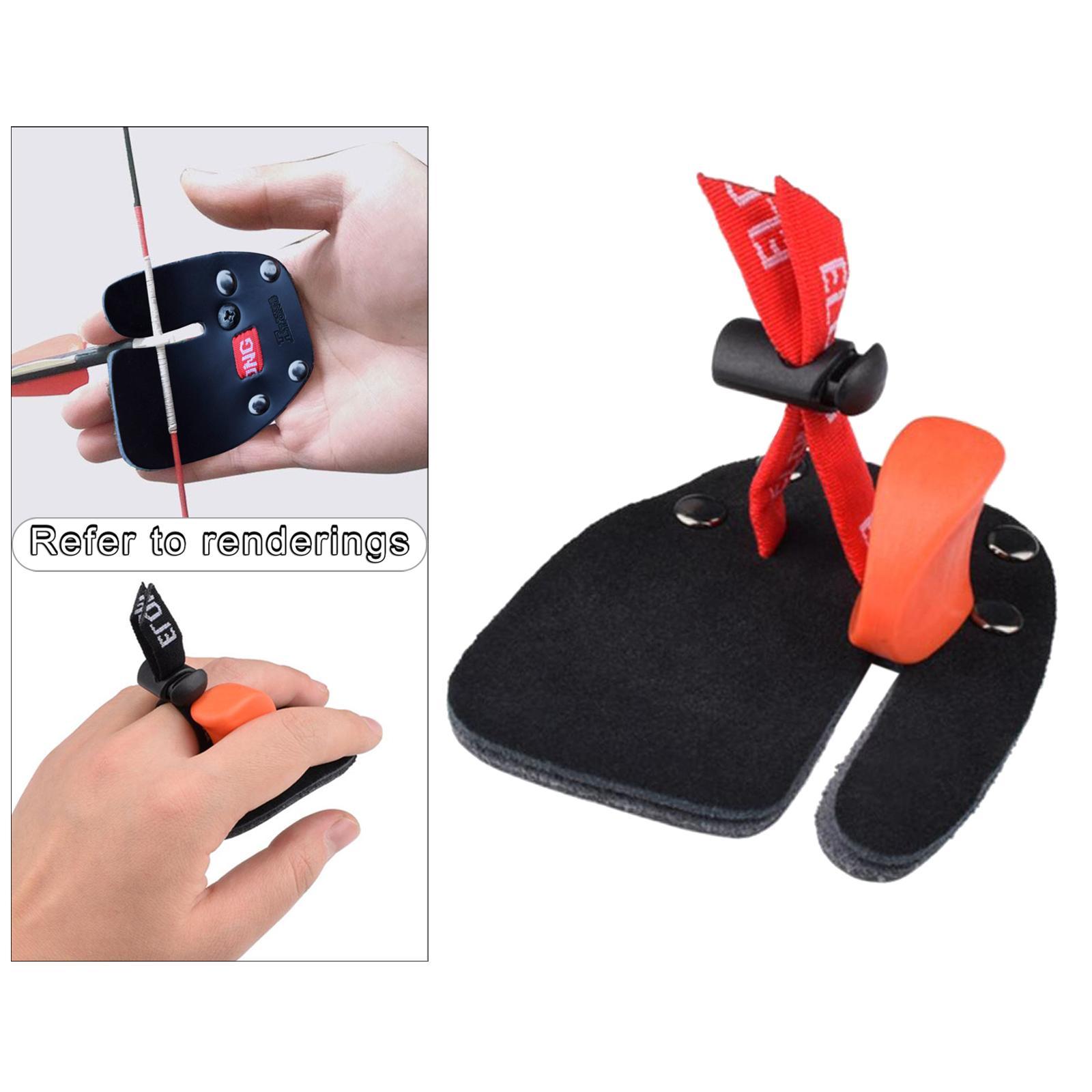 Leather Finger Tab Aids Recurve Bow for Red
