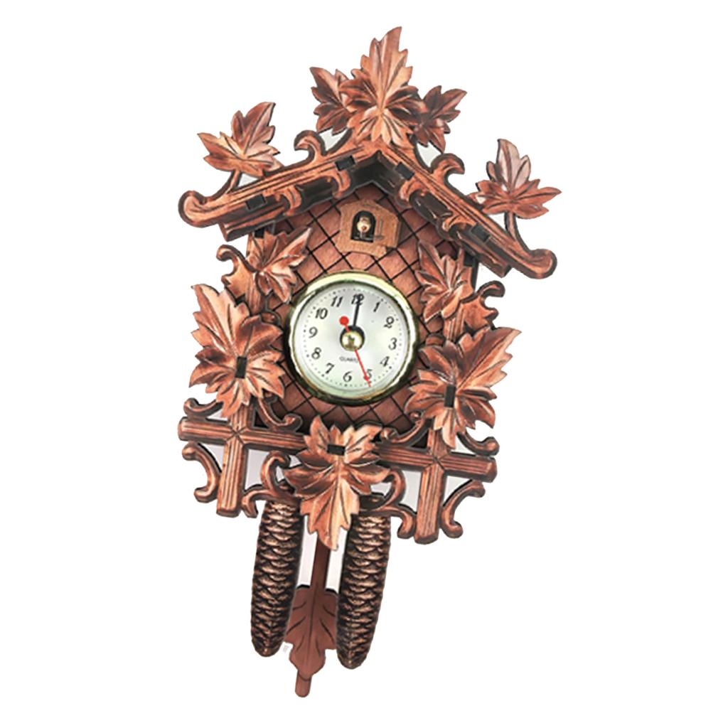 2pcs Antique Design Cuckoo Clock Quarz Movement Wall Clock Decorative Crafts