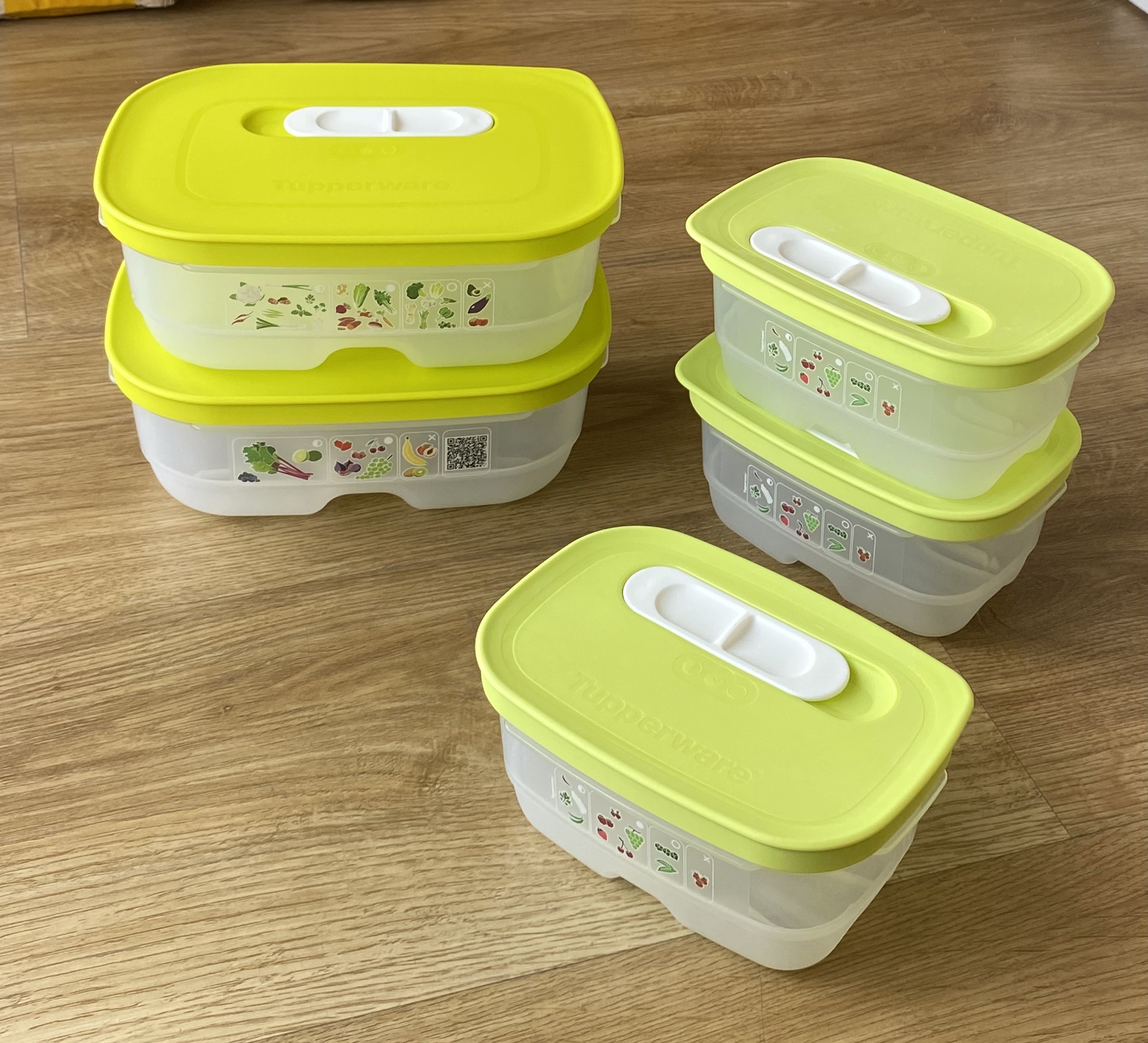 Bộ Hộp Tupperware Trữ Mát Có Nút Hô Hấp Ventsmart Five Star (05 Hộp) - Nữ Hoàng Ngăn Mát