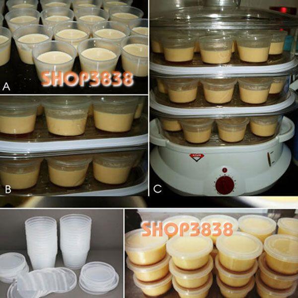 Como 20 Khuôn Làm Bánh Flan Sữa Chua Rau Cau ( 3 Kích thước ) Có Nắp