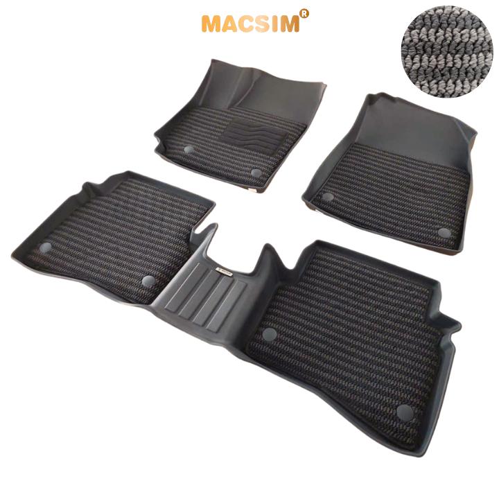 Thảm Lót Sàn 2 Lớp TPE Macsim Kia Sonet Chuẩn Form, Bền, Không Mùi (sd3 xám đen ct)