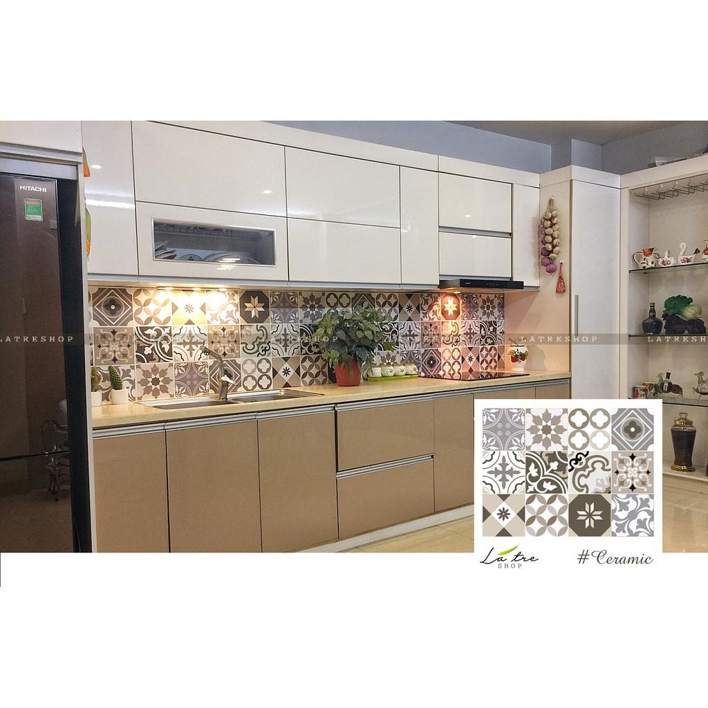 Mẫu Decal dán gạch bông loại 1 - nhiều mẫu - Nguyên tấm khổ 40x60cm 0000