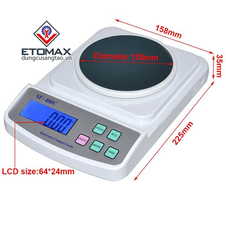 Cân tiểu ly để bàn 500g x 0.01g SF-400C Chính xác tới 1% Gram.