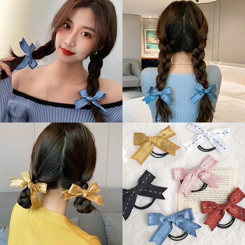 Cột tóc nơ phối chỉ phong cách retro cổ điển Hàn Quốc dễ thương Tatitava