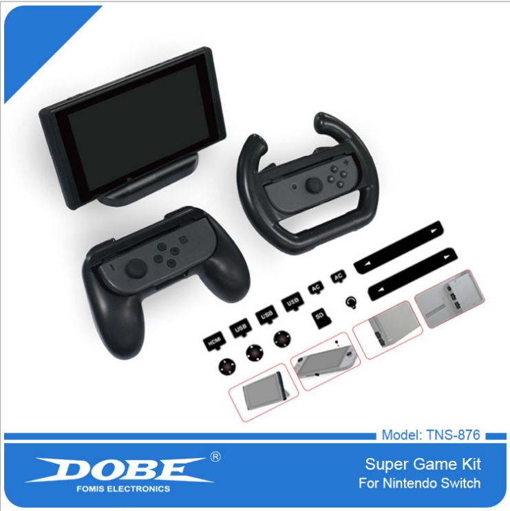 Set Super Game Kit tay lái + phanh + hộp số mô hình ô tô cho Nintendo Switch Promax Dobe TNS-876 - Hàng chính hãng