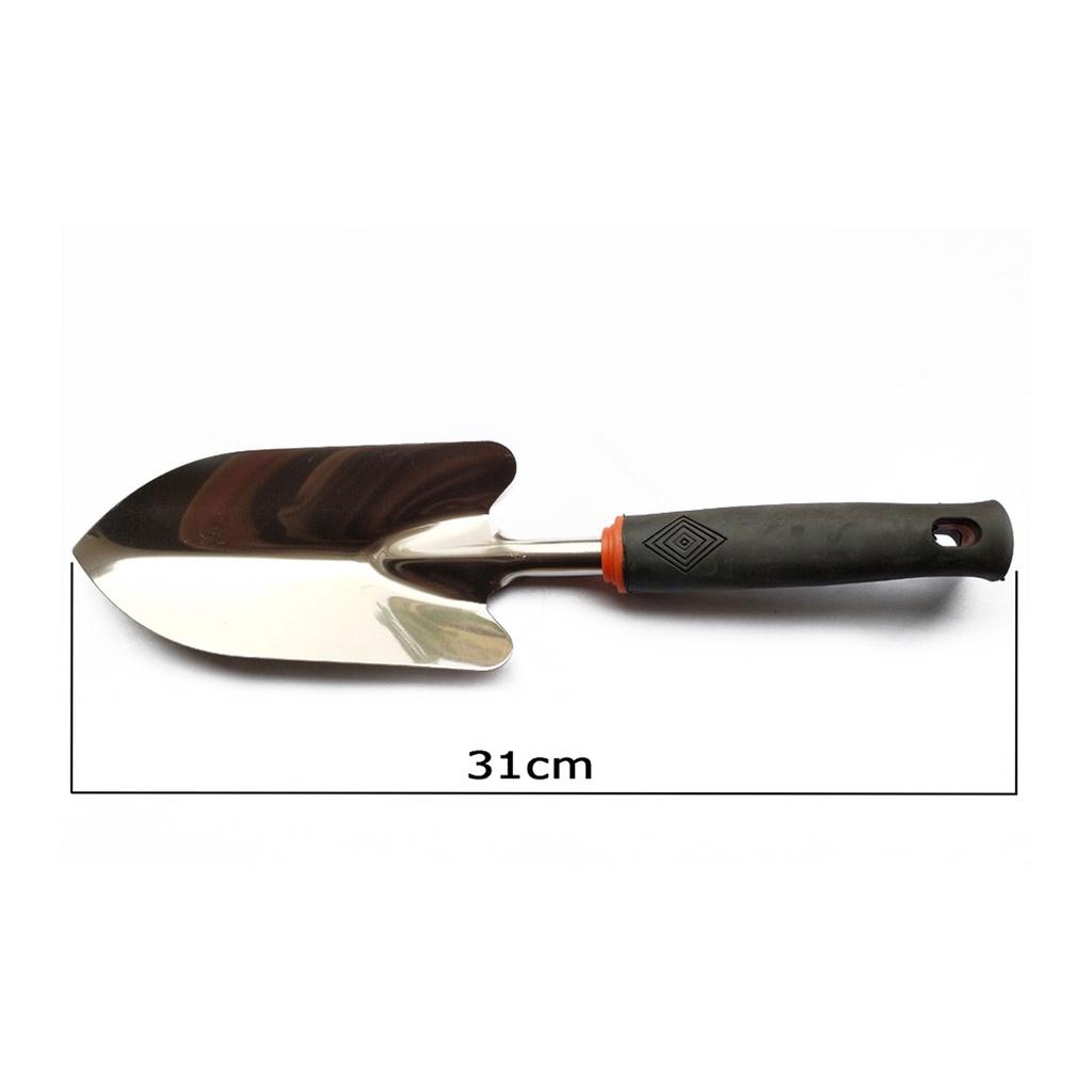 Bộ 3 dụng cụ làm vườn gồm: xẻng 30cm cán cao su + cào 5 răng + cuốc cào 2 trong 1- nhỏ gọn, tiện dụng