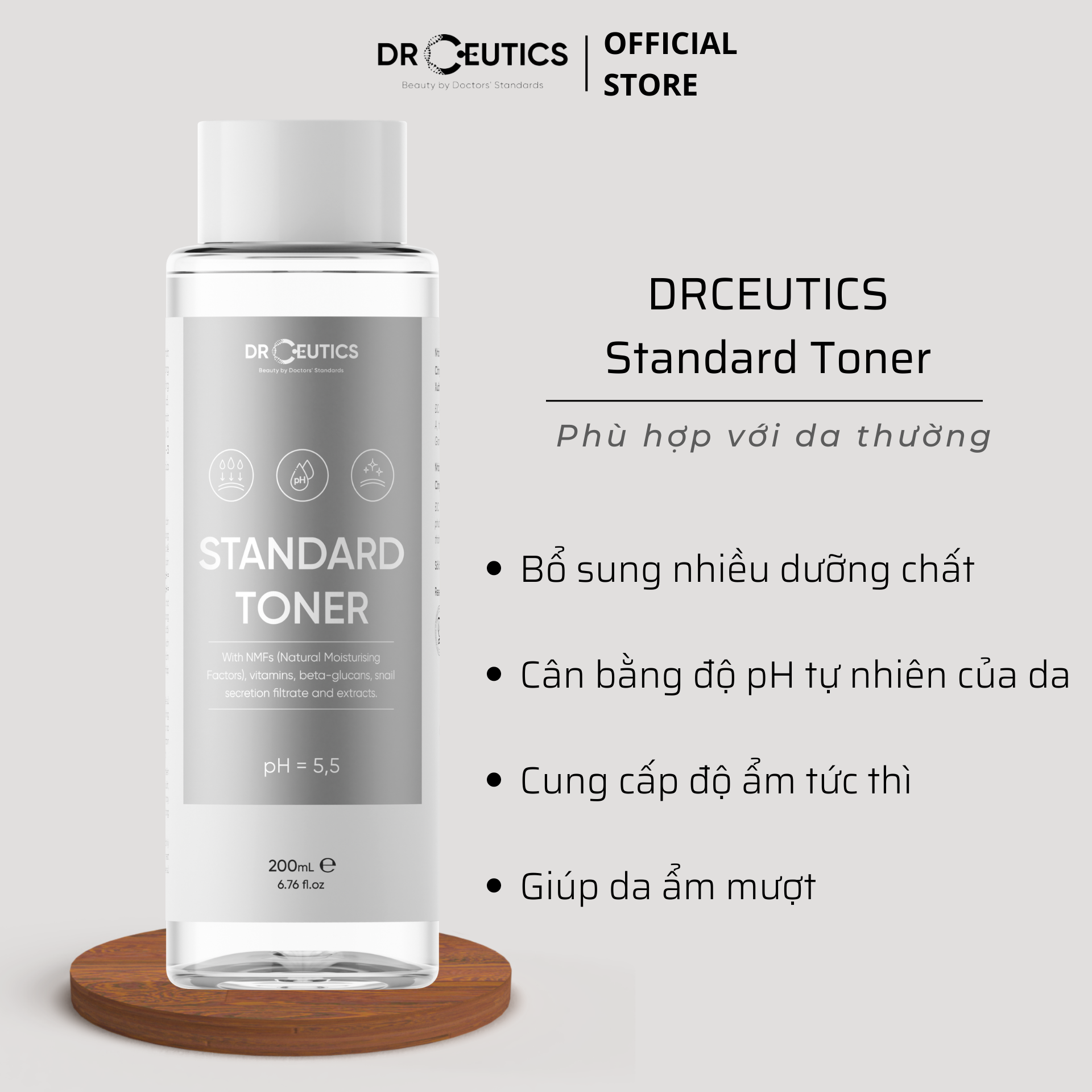 DRCEUTICS Standard Toner Cấp Ẩm Cho Da Thường (200ml)