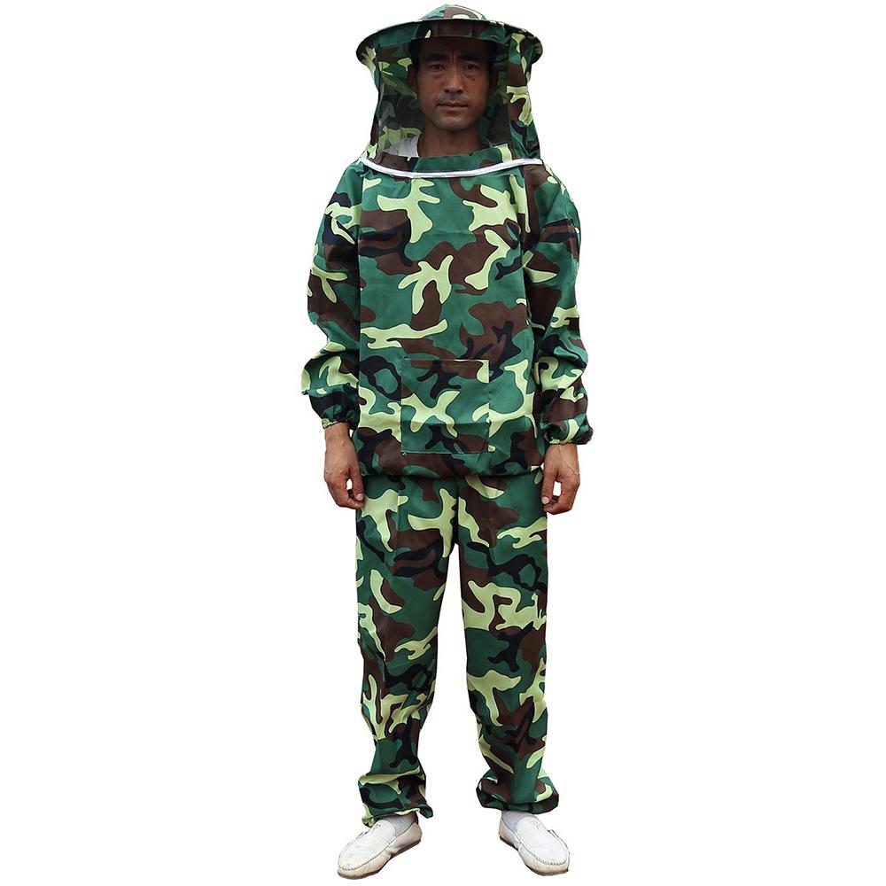 Bộ đồ nuôi ong bằng Polycotton có mạng che mặt tròn