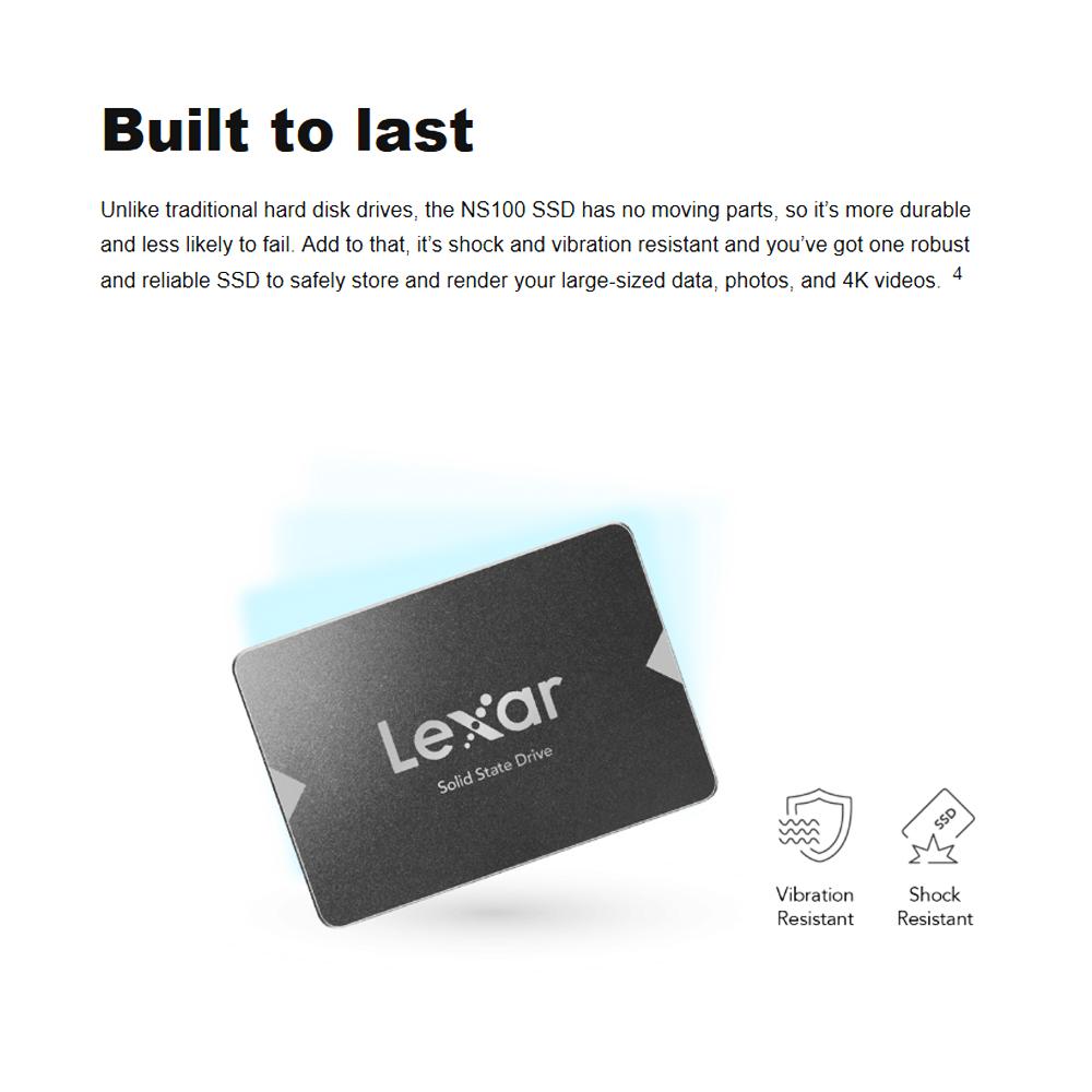 Lexar NS100 2.5” SATA III Solid State Drive SSD High Speed 512GB