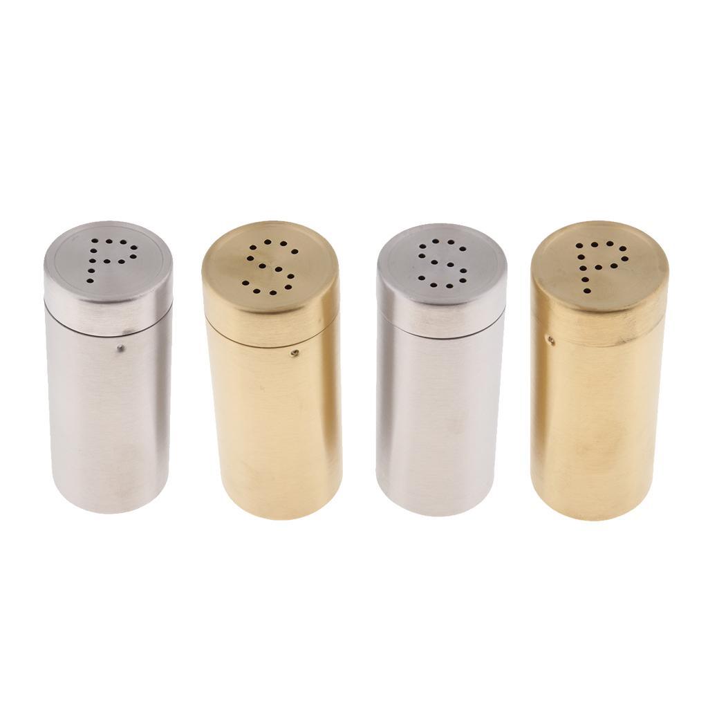 2Set 4Pcs Stainless Steel Salt Pepper Shaker 3.8x8.8cm/1.5x3.5 inch
