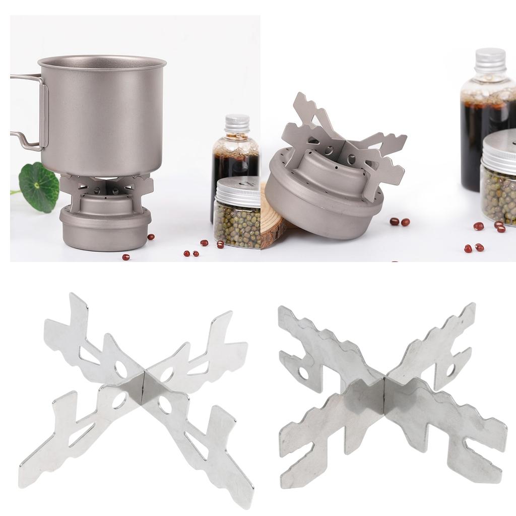 Portable Outdoor Camping Mini Alcohol Stove Cross Stand Rack Stainless Steel-