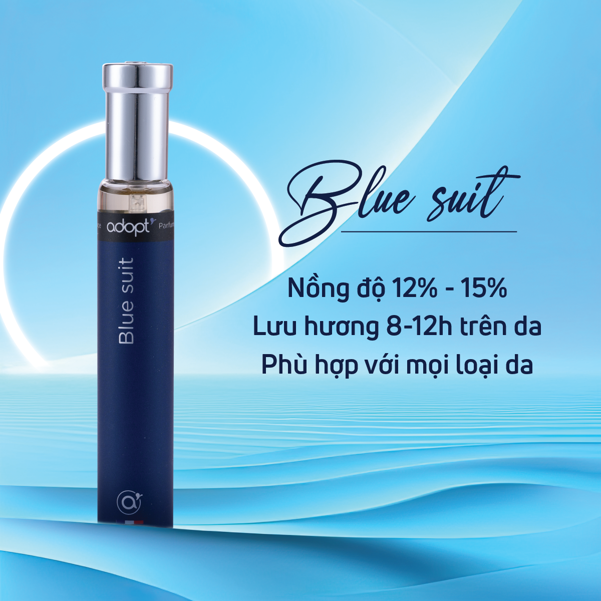 Nước hoa blue suit, nước hoa nam adopt hương thơm sang trọng mạnh mẽ dung tích 30ml