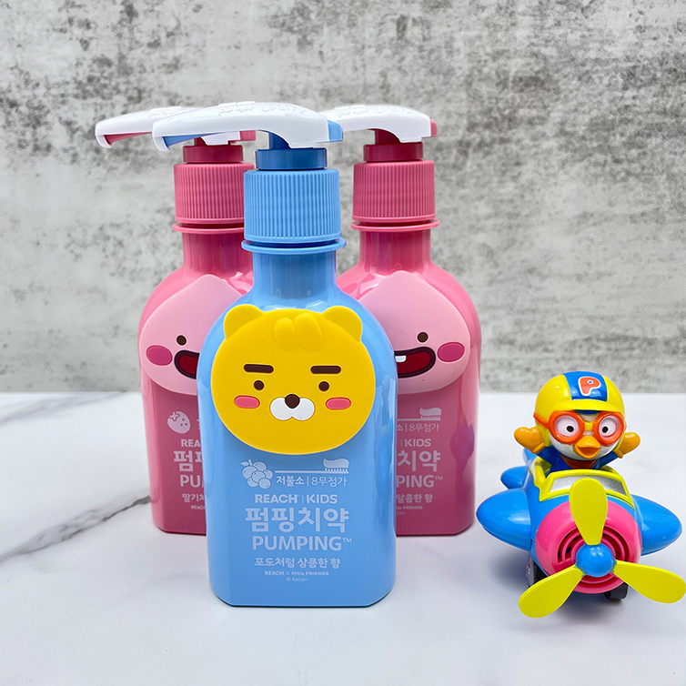 Kem đánh răng Trẻ em hương dâu tây và hương nho PumPing Kids Hàn Quốc 160g
