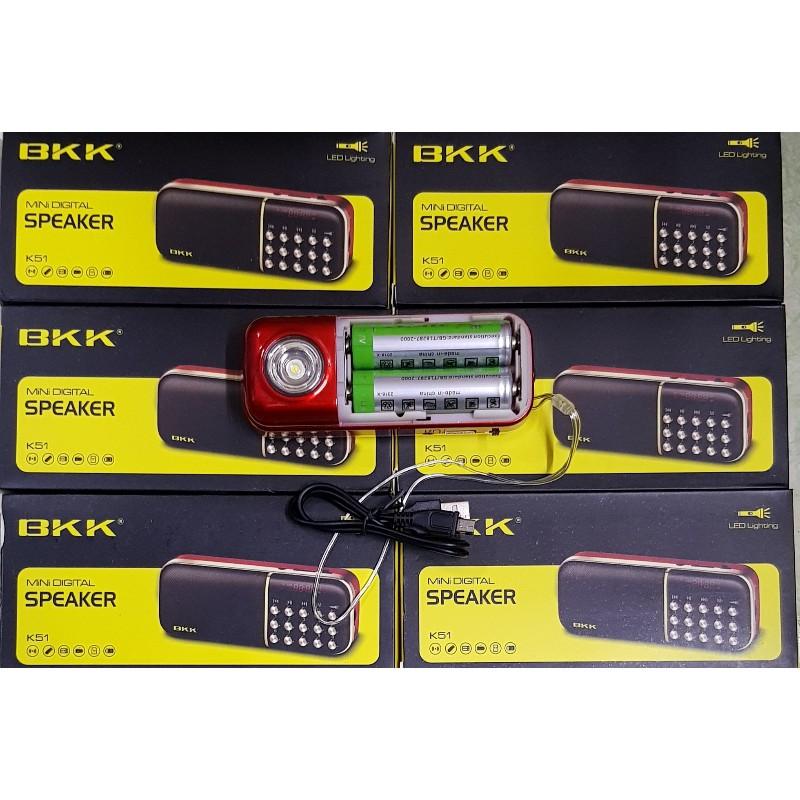 Loa usb,thẻ nhớ,FM BKK K51 - Đèn Pin Cực Sáng