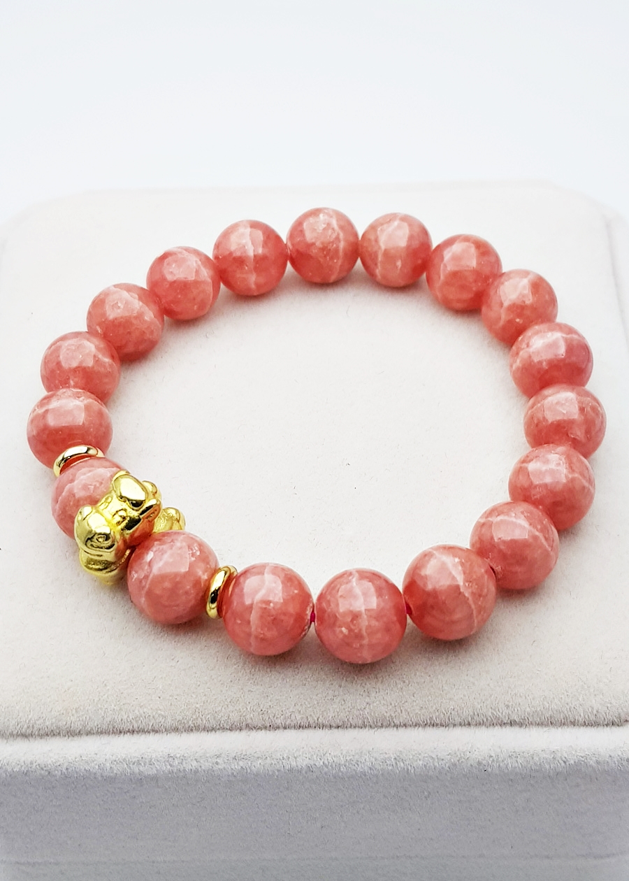 Vòng Tay Đá Đào Hoa Rhodochrosite Tuổi Ngọ 10mm