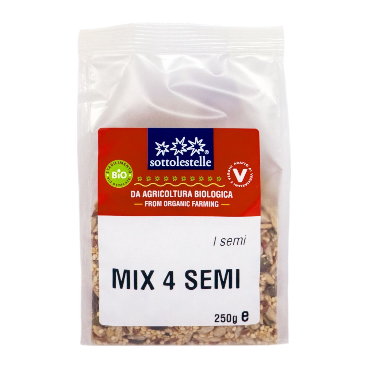 Hạt dinh dưỡng hỗn hợp 4 loại hạt hữu cơ Sottolestelle 250g Organic 4 Semi