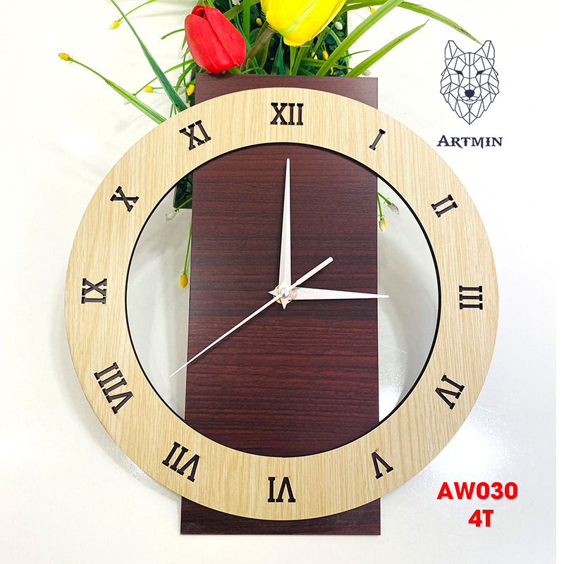 AW030 - Đồng Hồ Gỗ Decor Trang Trí Nhà Cửa – Đồng Hồ Treo Tường Được Yêu Thích