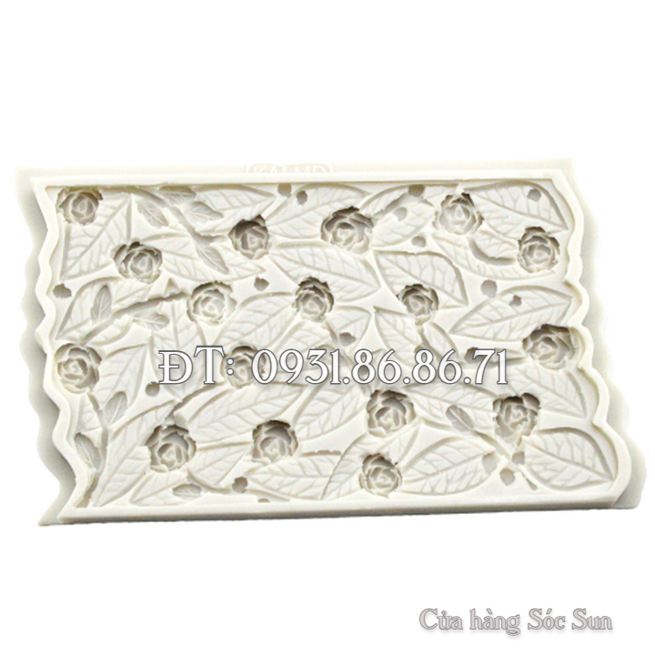 Khuôn silicon viền hoa hồng cành – Mã số 1911
