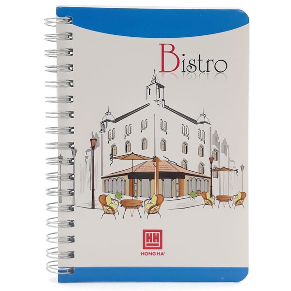 Sổ Lò Xo Dọc Bistro A6 200 Trang 2836 - Màu Xanh Da Trời