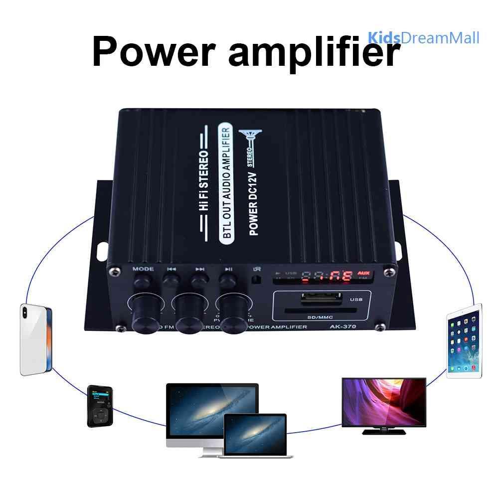 Mới Bộ Khuếch Đại Âm Thanh HIFI AK-370 Bluetooth 2.0 Kênh 12V