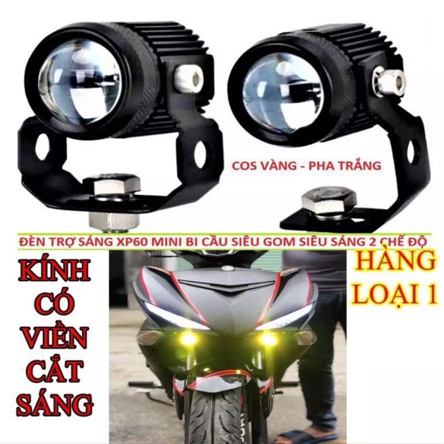 Đèn trợ sáng bi cầu XP60 cốt vàng pha trắng loại 1 siêu sáng cho xe máy ô tô