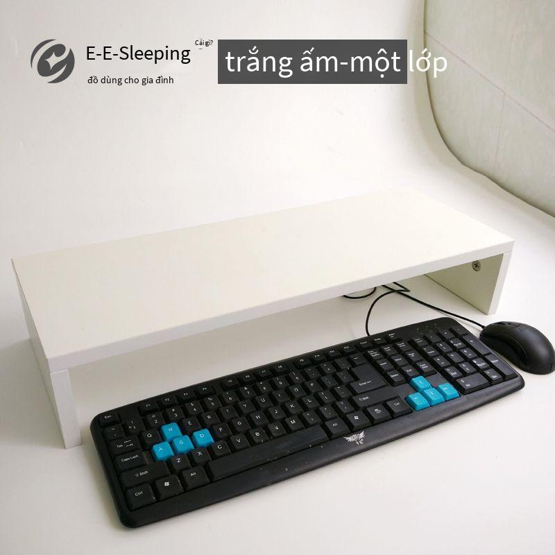 Máy tính thuận lợi nhất nâng cao màn hình bảo vệ cổ miếng đệm đế máy tính để bàn nâng ngăn lưu trữ bàn phím kéo dài kệ hai lớp