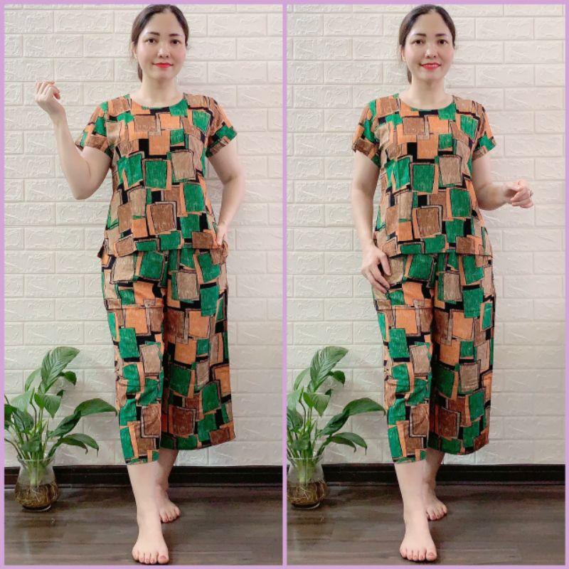 Đồ bộ lanh trung niên, bộ đồ tole lửng lửng ống rộng, vải dầy, mền mịn,mặc mát thấm hút mồ hôisize 48--70kg