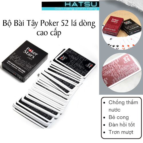 Bộ bài tây Poker HATSU cao cấp chống thấm nước tuyệt đối - không bị cong bài