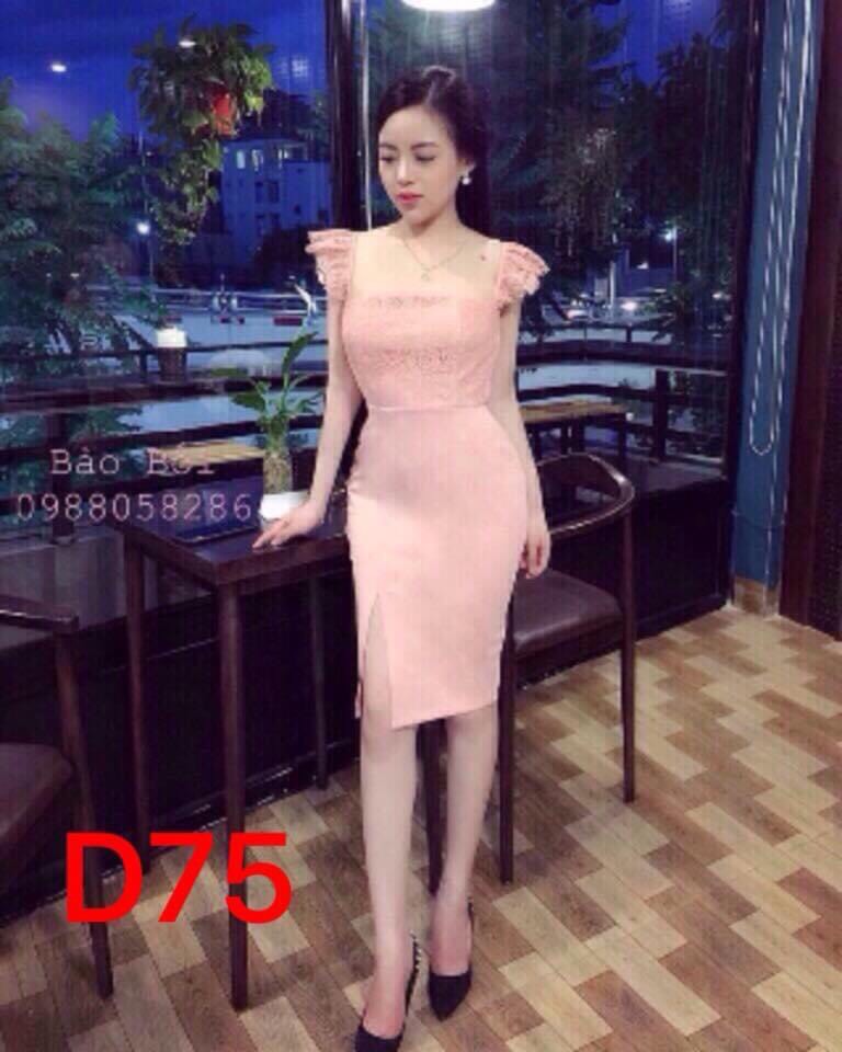 Đầm body xẻ đùi, nhún eo