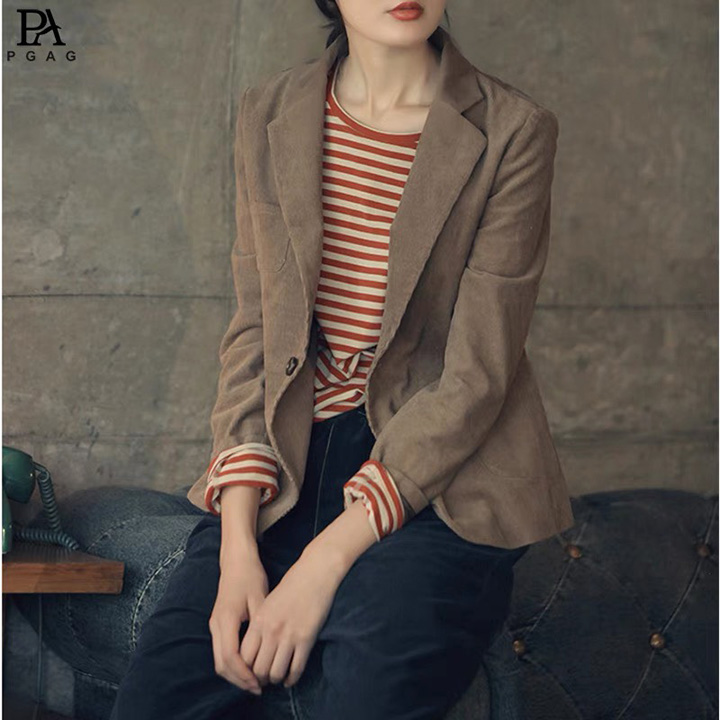 Áo vest blazer nhung tăm 2 lớp dáng lửng trẻ trung ArcticHunter, thời trang thương hiệu chính hãng