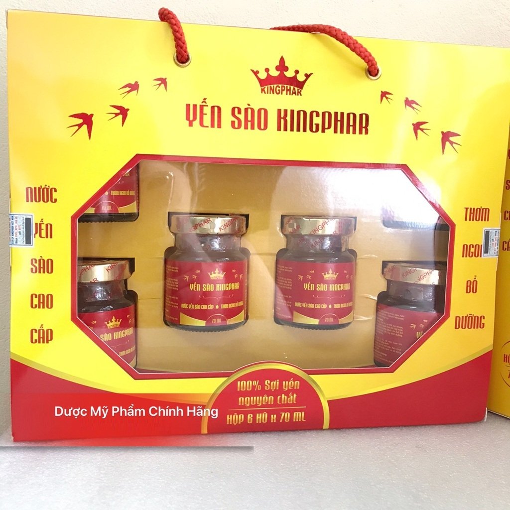 Yến sào Kingphar, hộp 6 hũ x 70ml, bồi bổ sức khoẻ, hạn chế lão hoá