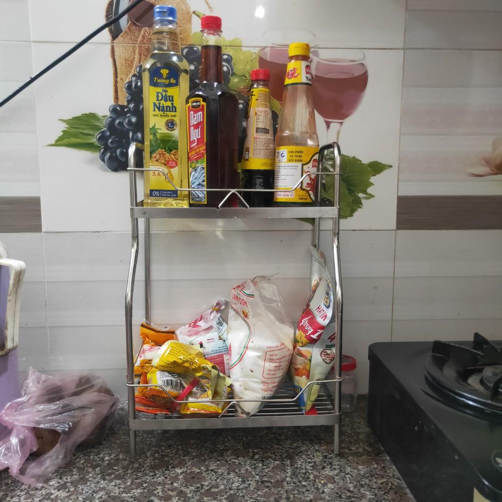 Kệ Inox đựng gia vị 2 tầng ống