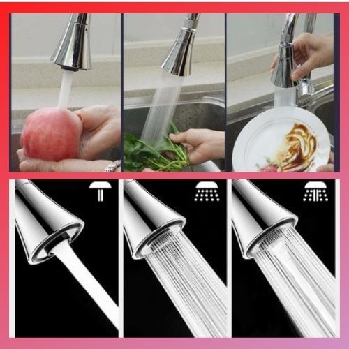 Đầu lối tăng áp vòi rửa chén bát, xoay 360 độ