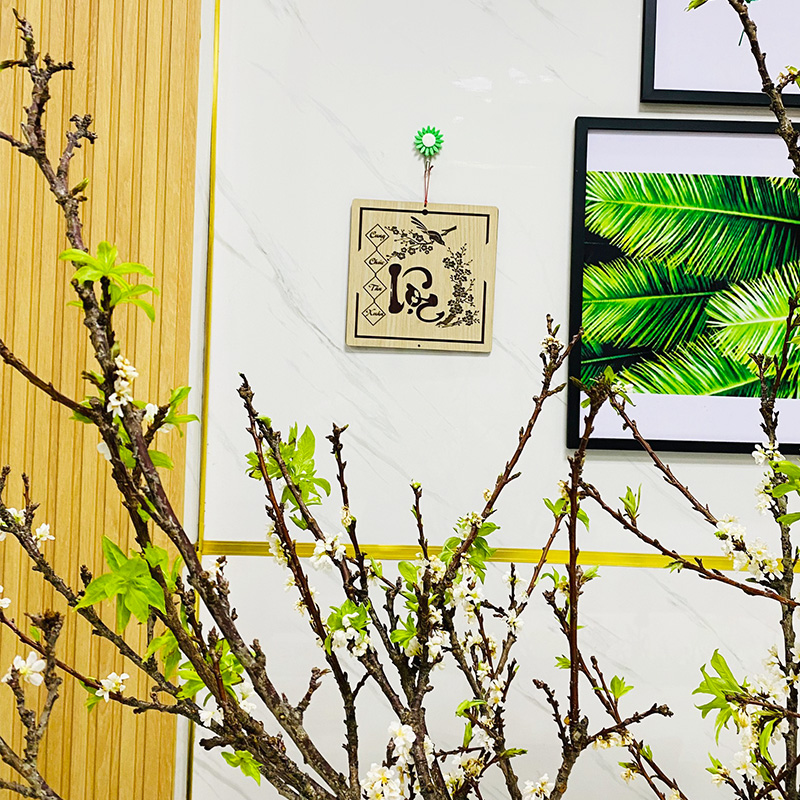 Chữ Lộc Hoa Văn Thư Pháp - Bảng Gỗ Decor - Trang Trí Nhà Cửa - Tết