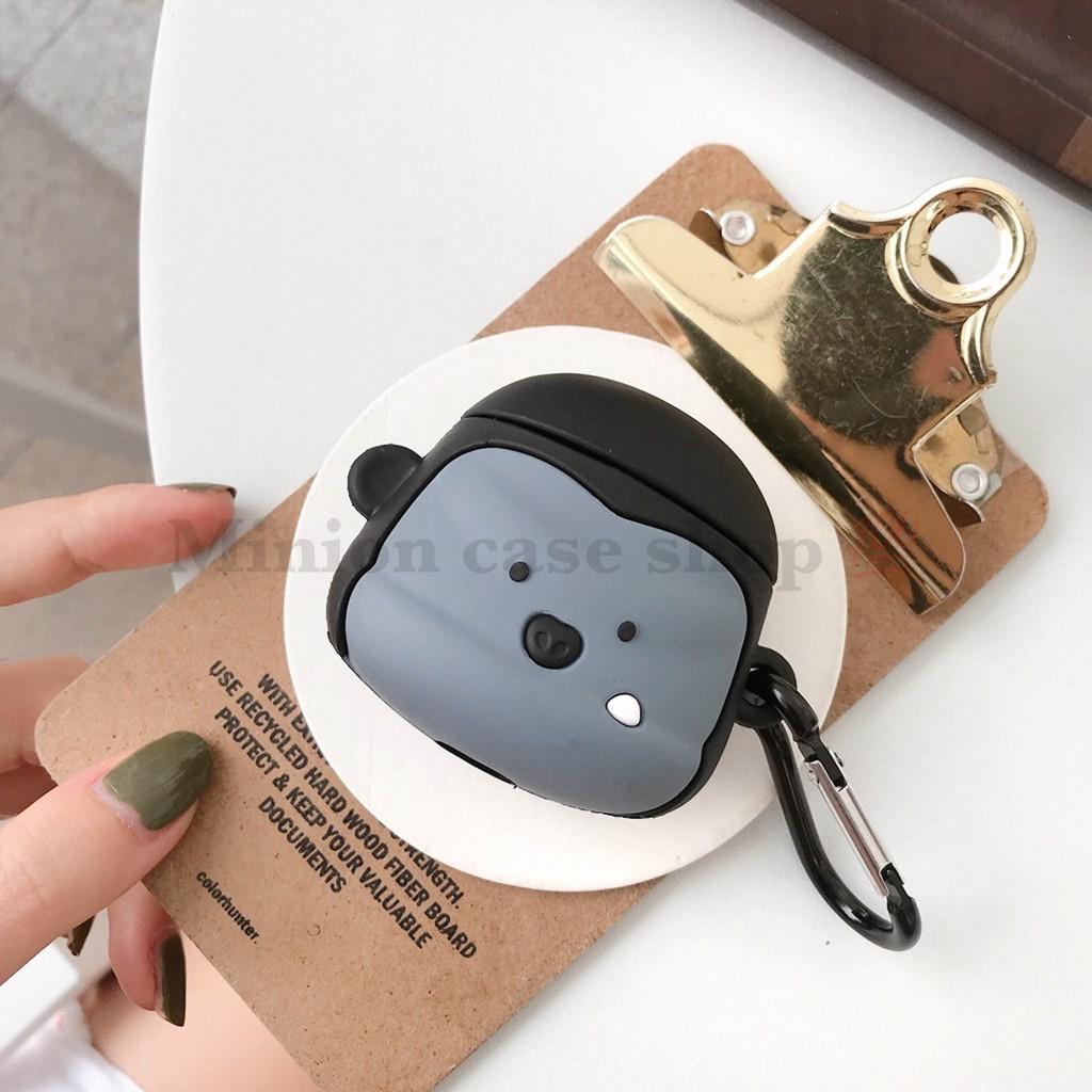 Bao Case Ốp dành cho airpod 1 và 2, tai nghe bluetooth i11,i12, i100, i9s... silicon 3D Monkey cao cấp