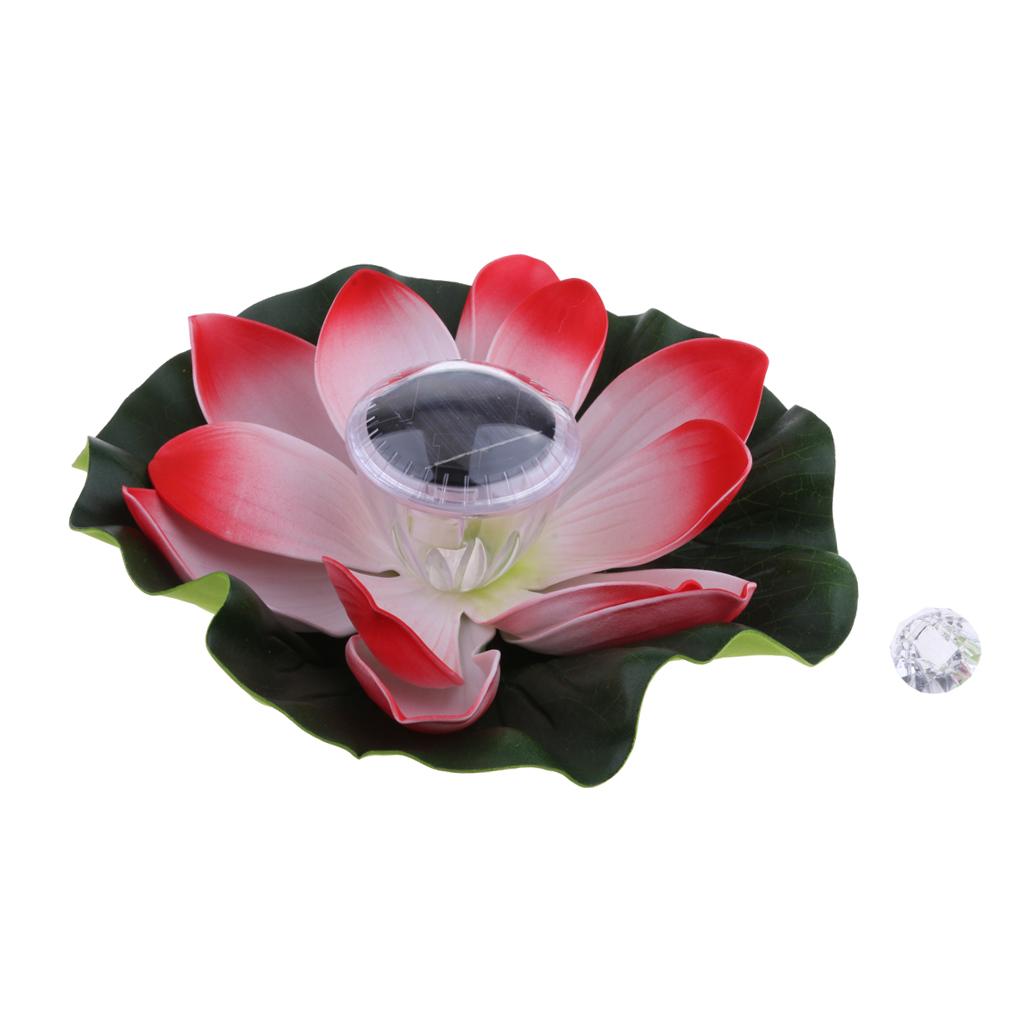 Solar Landscape Lights Floating Lotus Lamp LED Pool Courtyard Garden Lights